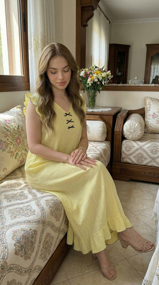 Robe Printemps Lin Crash – Élégance Naturelle 🌿✨ | فستان الربيع المثالي